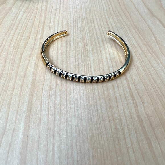 Crystals & Black Enamel Cuff Bangle Bracelet *NEW* - Picture 3 of 5
